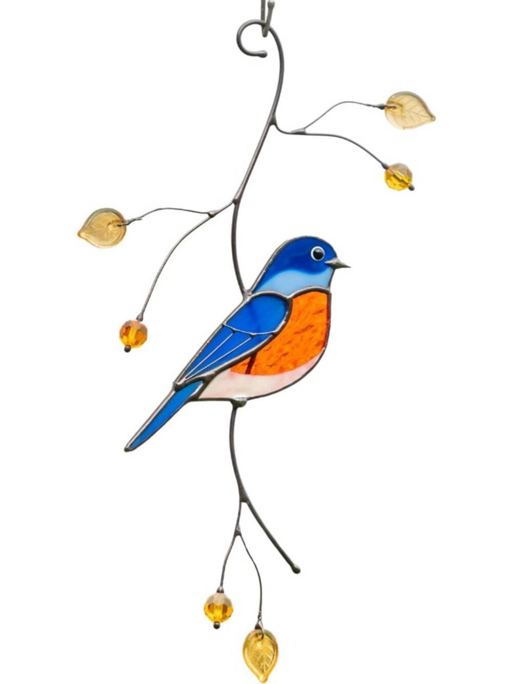 Handmade Stained Glass Bluebird Suncatcher | Window Hanging Art | Unique Gift